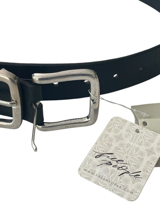 NWT Free People Sabo Double Buckle Belt Black Leather Y2K Moto Western S/M $48 main image 8